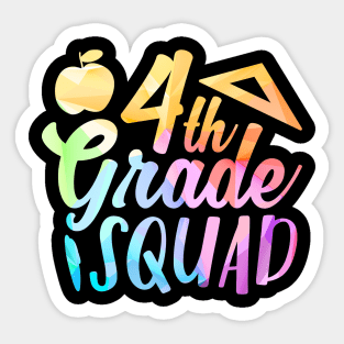 Colorful 4th Grade Squad Fourth Grade Team Sticker